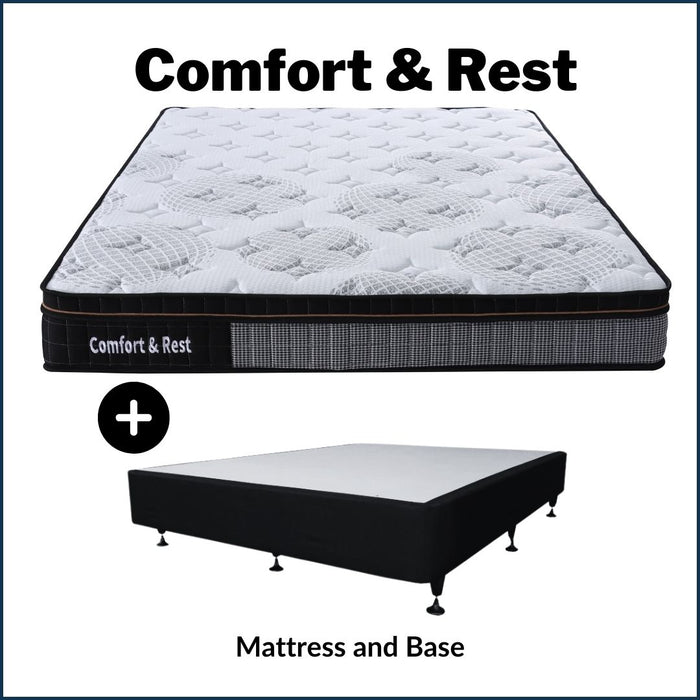 Comfort and Rest Pocket Springs Mattress with Bed Base -Double