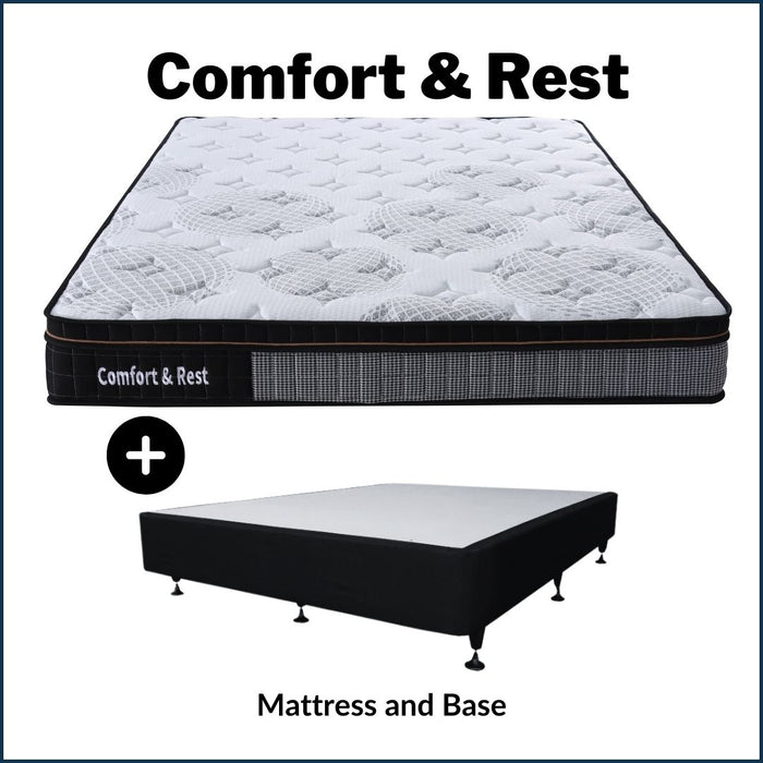 Comfort and Rest Pocket Springs Mattress with Bed Base -Queen