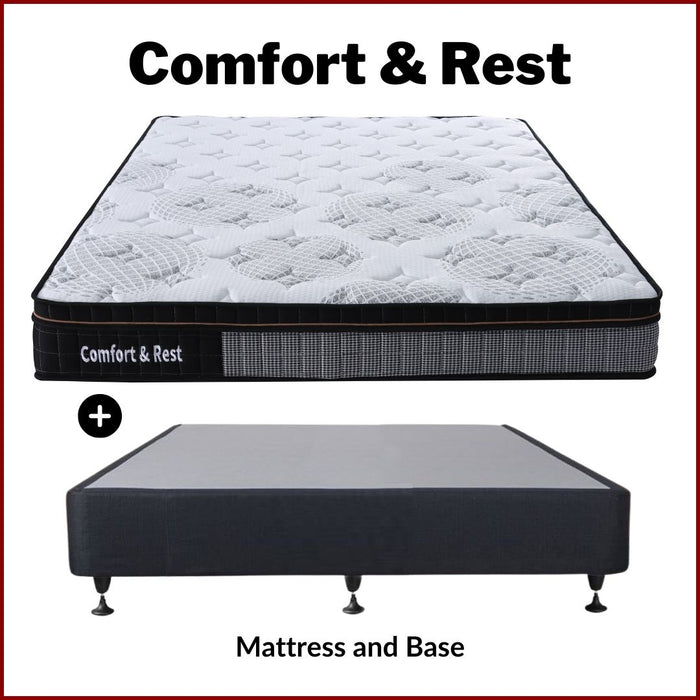 Comfort and Rest Pocket Springs Mattress with Bed Base - Single