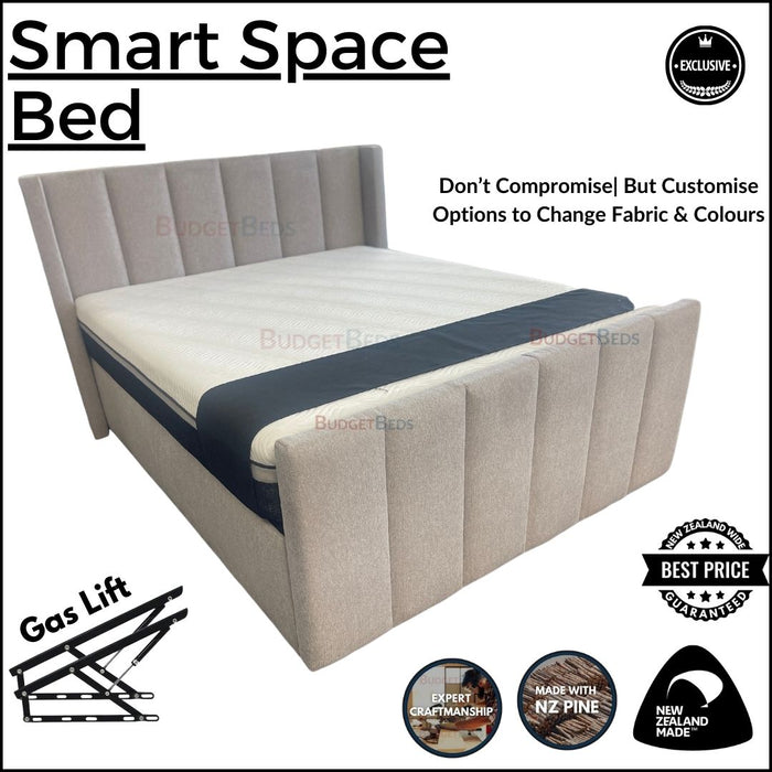 Smart Space Gas Lift Storage Bed with Head and Foot Board
