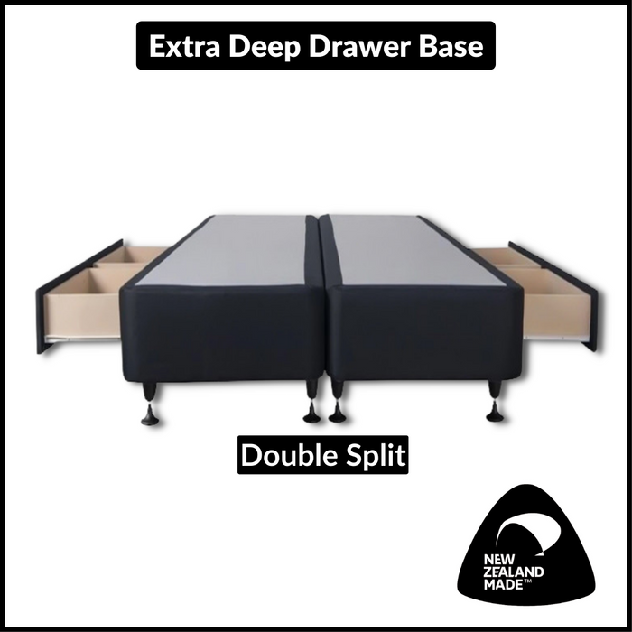 Extra Deep Drawer Bed Base Size - Double Split (NZ Made)
