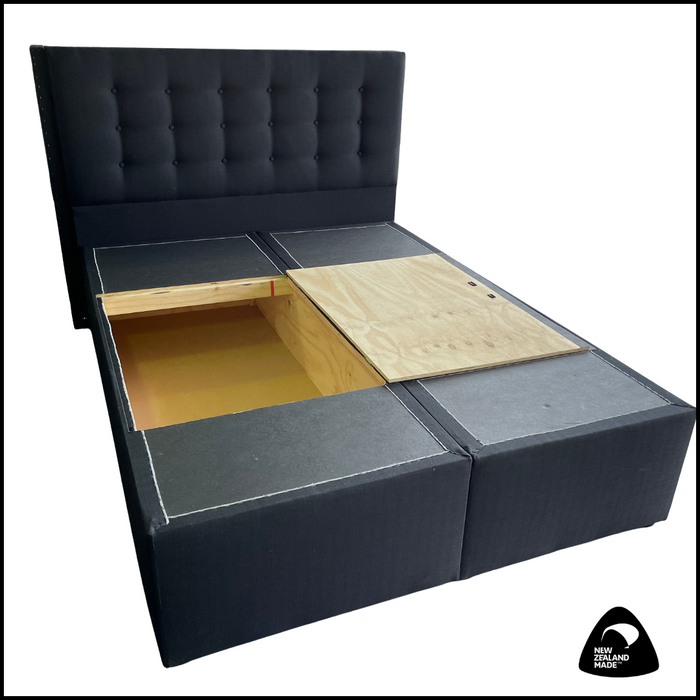 Storage Bed Base (Hinges) - Queen Split NZ MADE