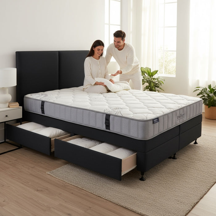 4 Piece Essential Combo Deal with Drawer Base - Queen