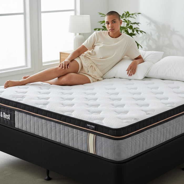 Comfort and Rest Pocket Springs Mattress with Bed Base - King Single