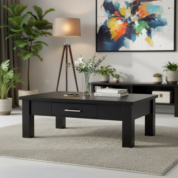 Wooden Coffee Table with Drawer