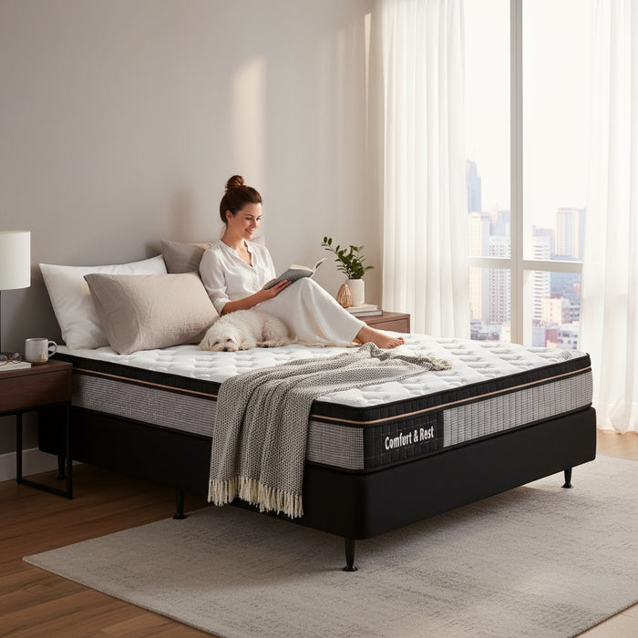 Comfort and Rest Pocket Springs Mattress with Bed Base -Double
