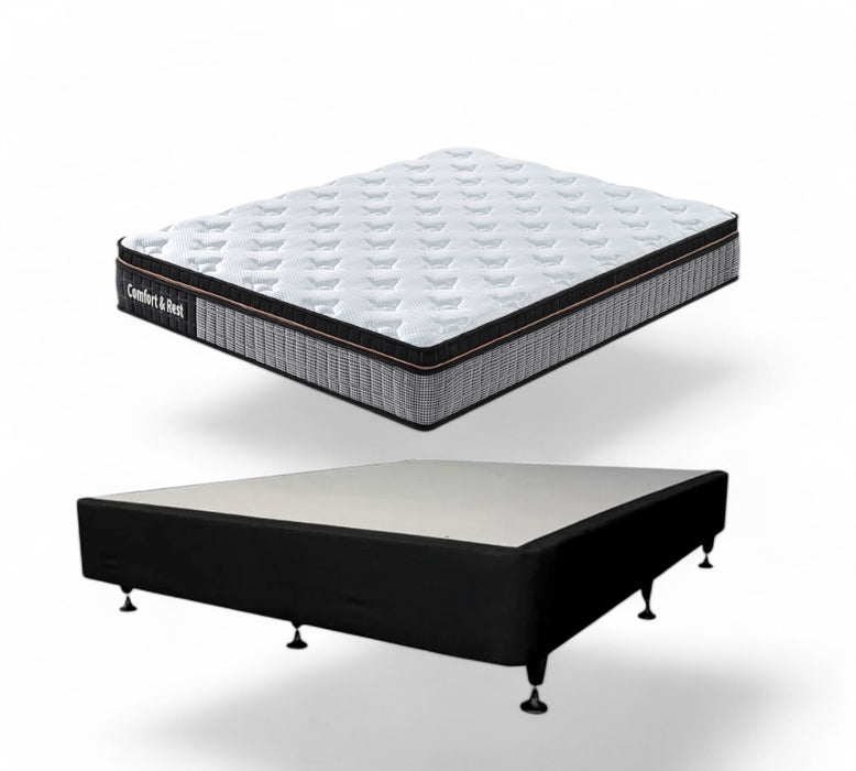 Comfort and Rest Pocket Springs Mattress with Bed Base -Double