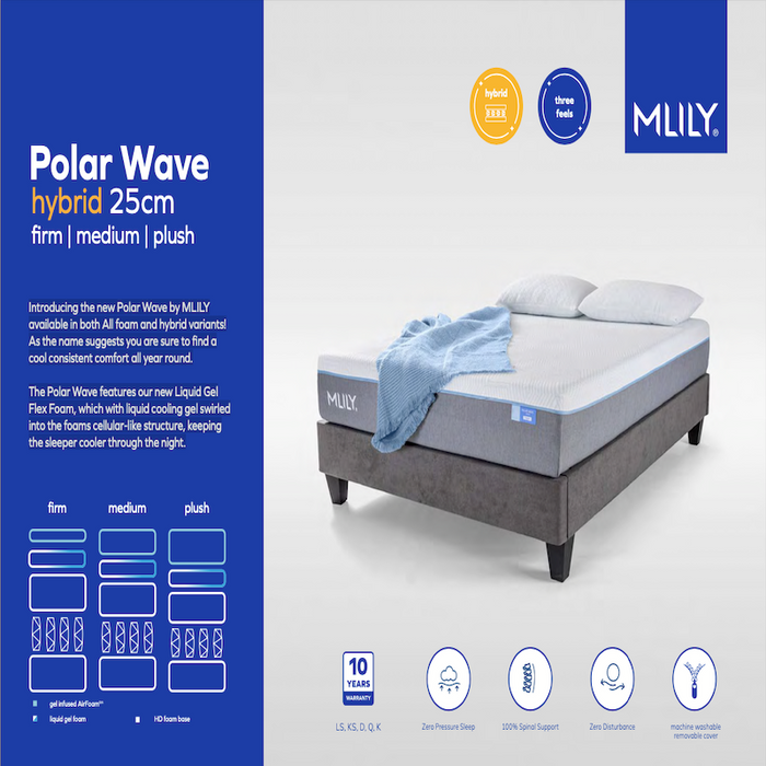 MLILY Polar wave Hybrid Mattress - 3 Feels
