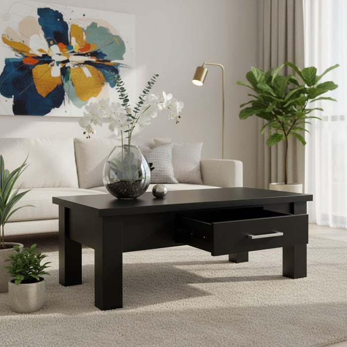 Wooden Coffee Table with Drawer