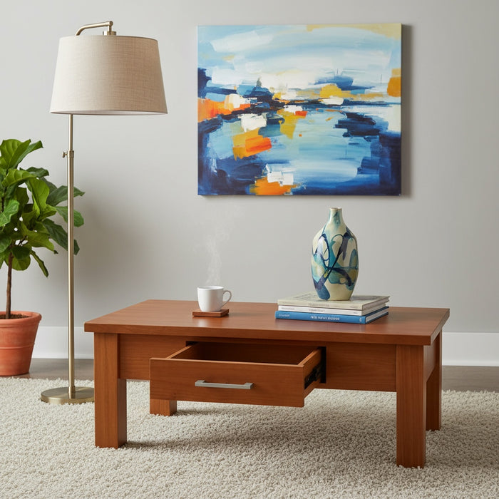 Wooden Coffee Table with Drawer