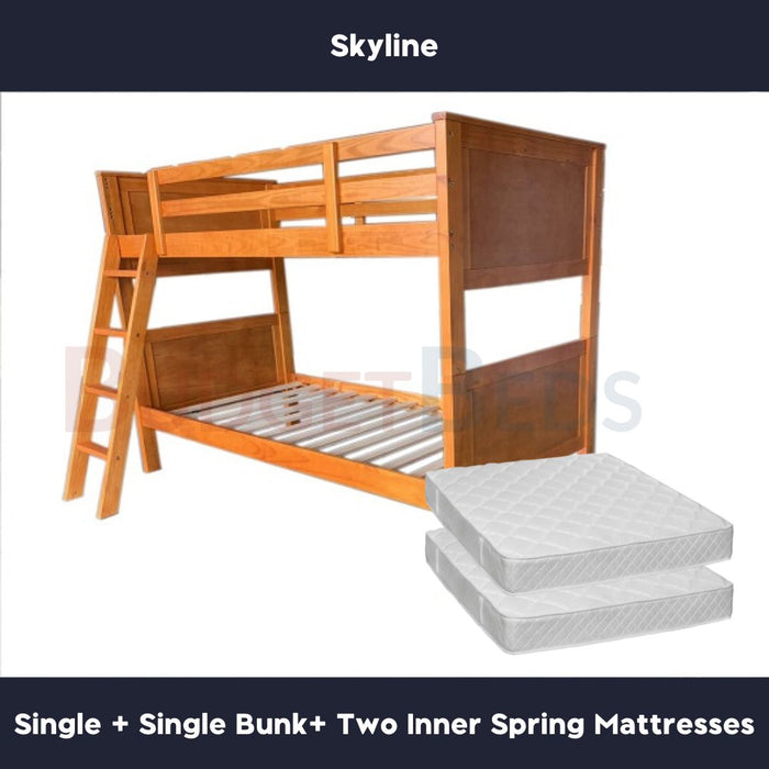 Skyline Solid Wood Bunk Bed Single