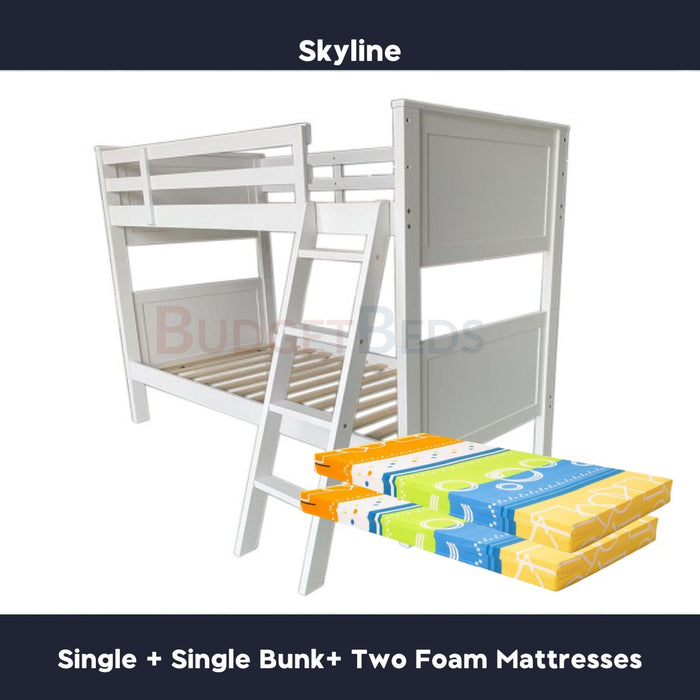 Skyline Solid Wood Bunk Bed Single