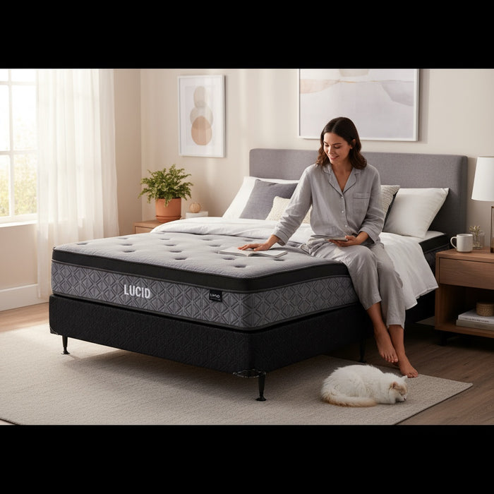 Lucid Euro Top Memory Foam Pocket Springs Mattress - Queen