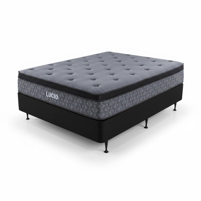 Lucid Euro Top Mattress and Bed Base - King