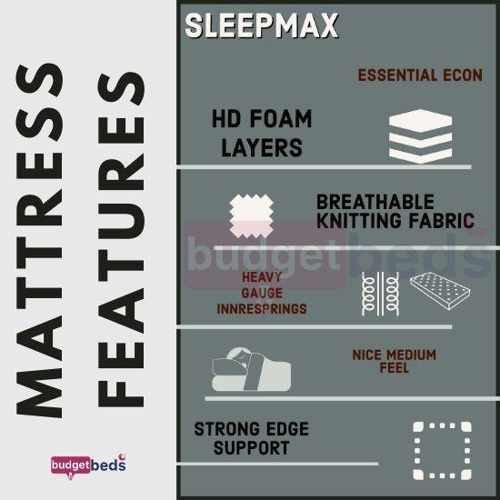 Sleepmax Essential Mattress - King Single freeshipping - Budget Beds