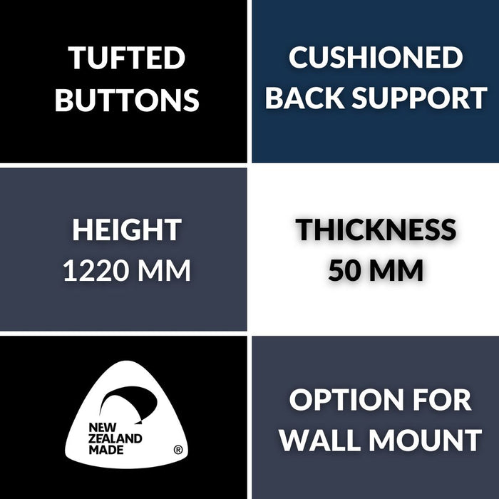 Kensington Buttoned Headboard - Fits King or Queen (NZ Made)