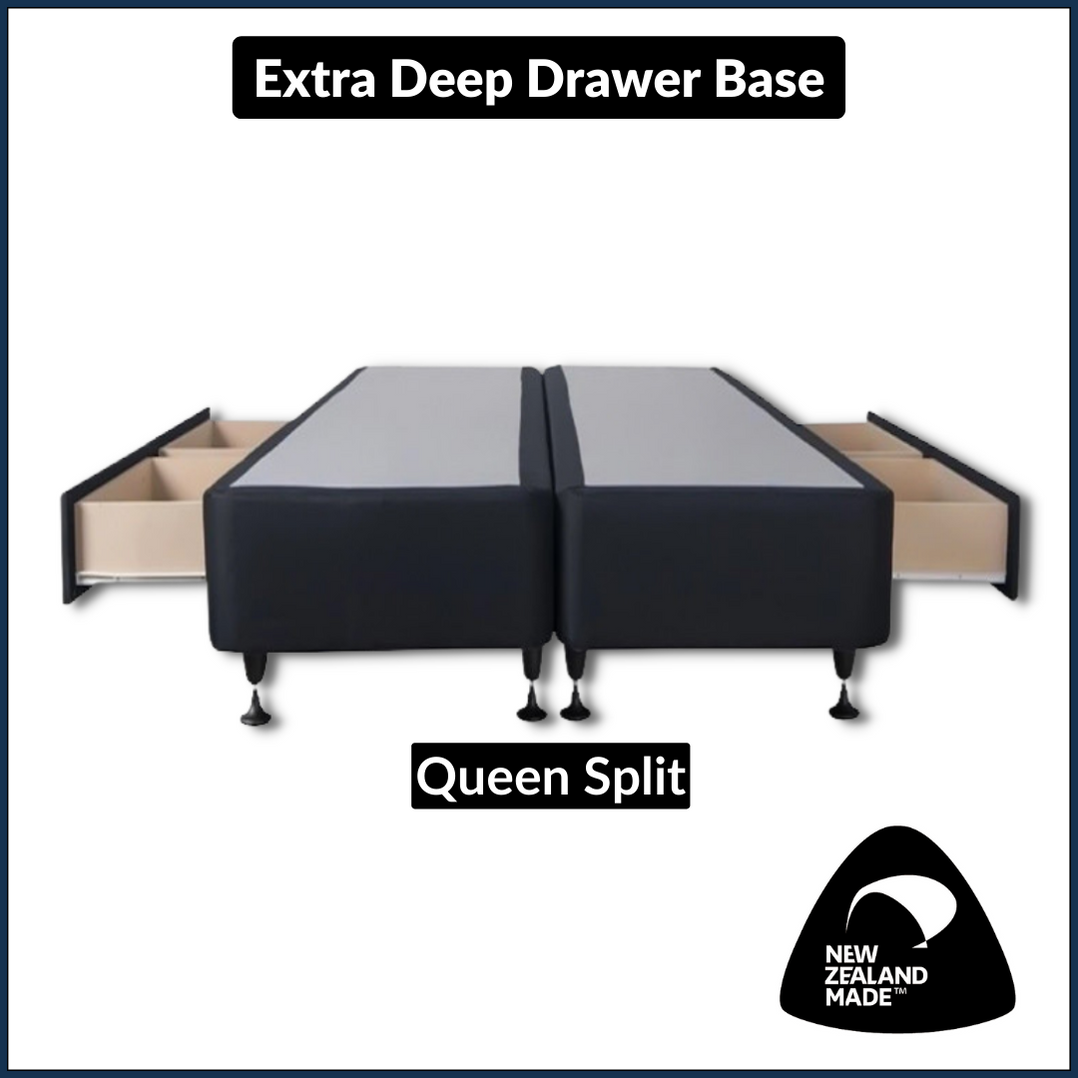 Deep Drawer Bed Base Size Queen Split (NZ Made) freeshipping Budget