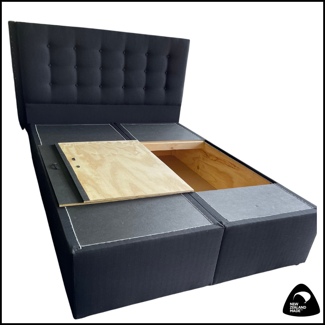 NZ Made Super King Split Storage Bed Base with Gas Lift freeshipping